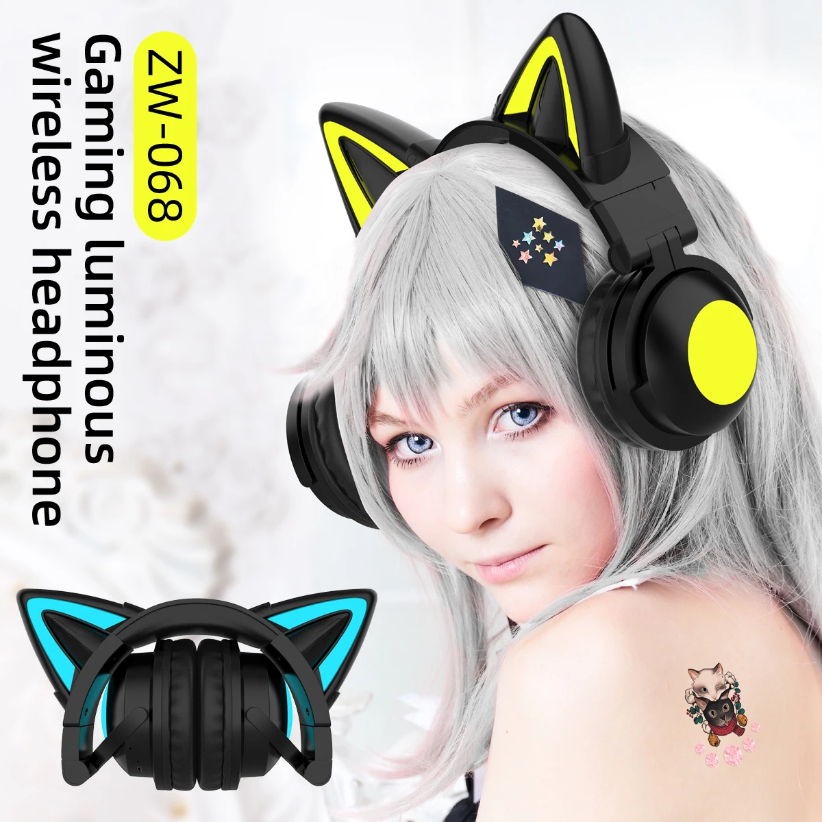 ZW068 Bluetooth Kulaklıklar LE - Cat Ear Bluetooth Headset Led incelemesi ve fiyatı